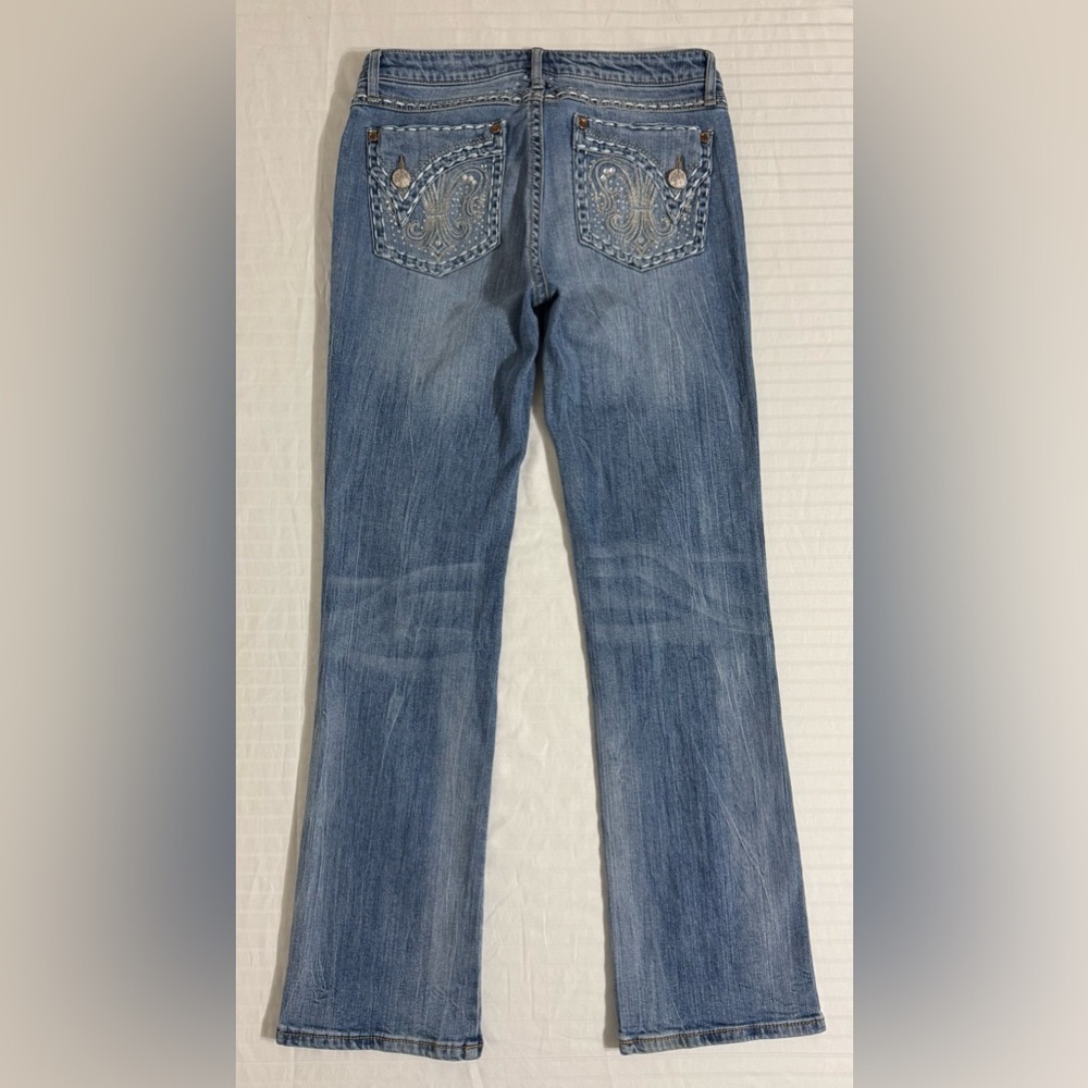 Wrangler Rock 47 Low Rise Bootcut Jeans Embellished Cowgirl Western Size 9/10